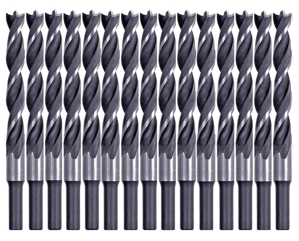 Brad Point Woodworking Drill Bit Set 1/2 Inch 15Pcs Spur Point Stubby Drill Hardwood Softwood