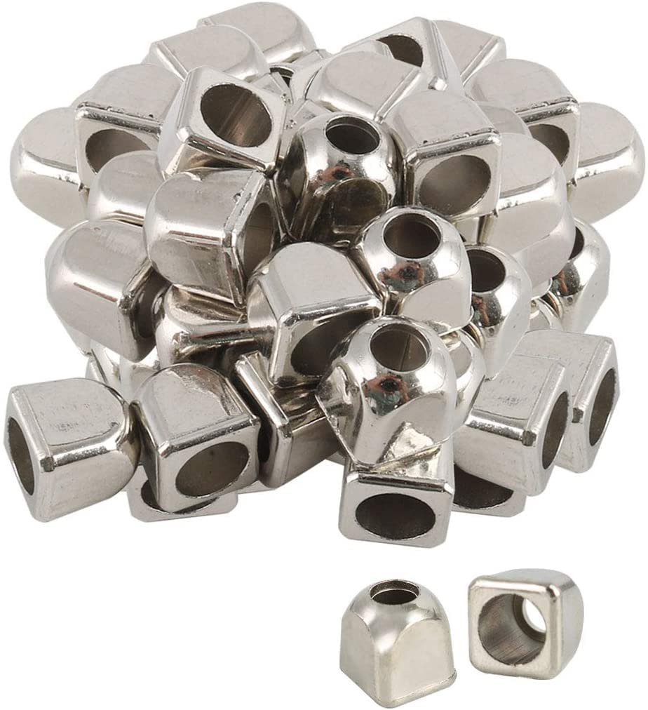 Fermacorda A Campana In Plastica - 6 Pezzi Argento - Per Cordini, Coulisse E Zaini