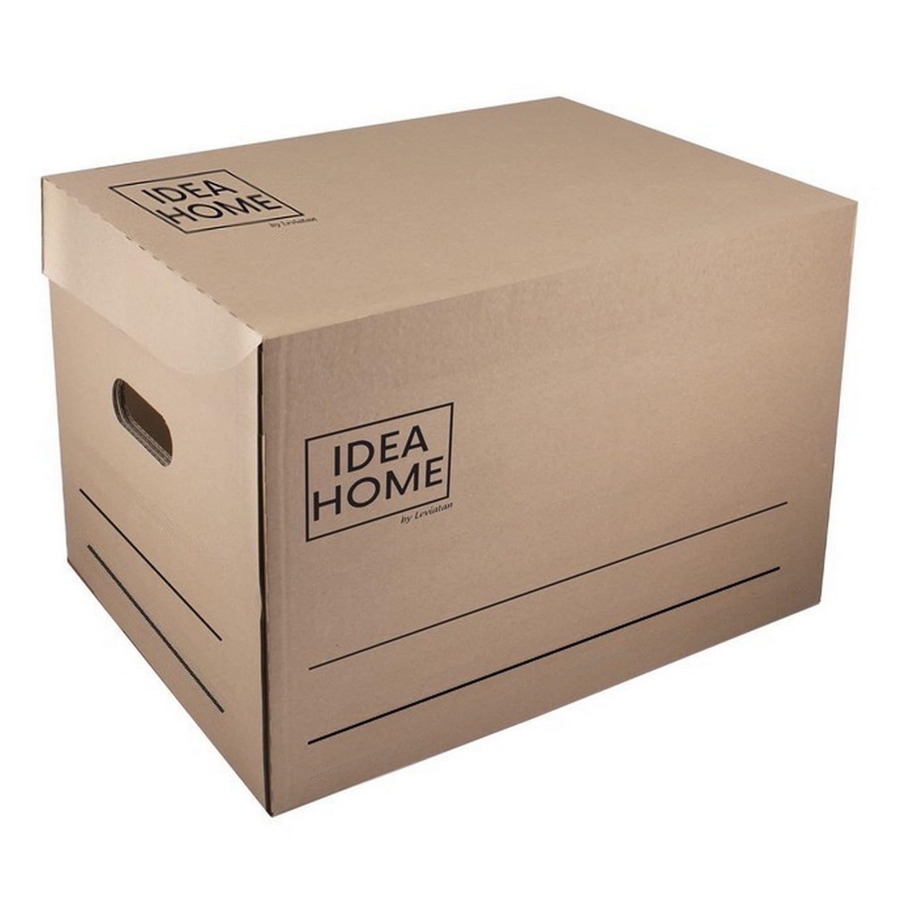 IDEA HOME SET de 6 Caja de Mudanza Caja de Archivo Movebox | Caja de Almacenamiento de Cartón con Tapa Caja de Embalaje Estable con una Capacidad de Carga de 30 kg, Incluye Marcador