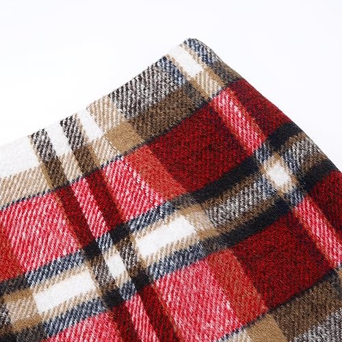 Kinghua Pencil Skirt For Women 2023 Fall Winter High Waisted Tartan Warm Wool Plaid Midi Knee Length Skirt With Slit thumb #2