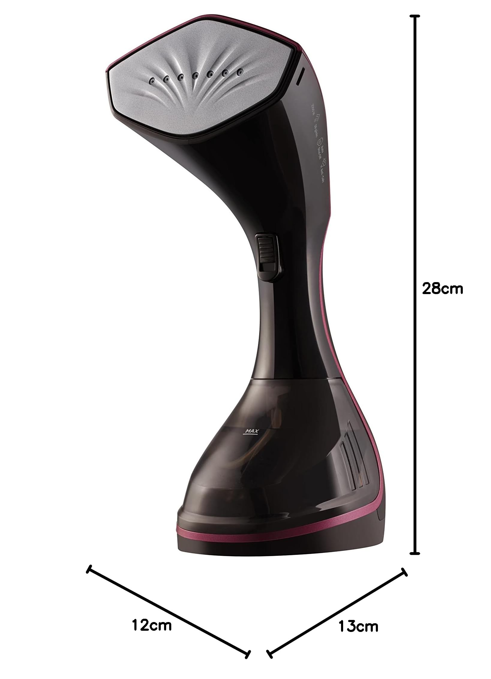 GRUNDIG ST 8150 Fashion Brush szczotka parowa, parownica, żelazko parowe, 2200 W, ilość pary ciągłej: 28 g/min, szybki czas nagrzewania: 35 s, kabel o długości 2,5 m, fioletowy/czarny/srebrny