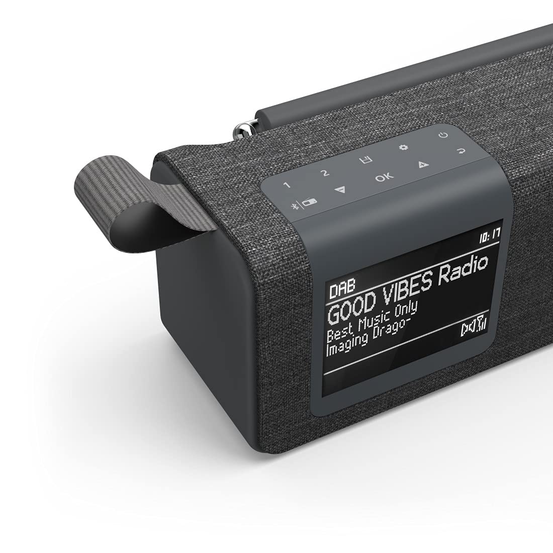 Hama Radio Internet DAB/DAB+ 'DR200BT' (Radio Numérique FM Portable, Haut-Parleur Bluetooth Rechargeable USB-C, Écran Couleur, Entrée AUX, Minuteur, 30 Présélections, 8h d'Écoute) Noir