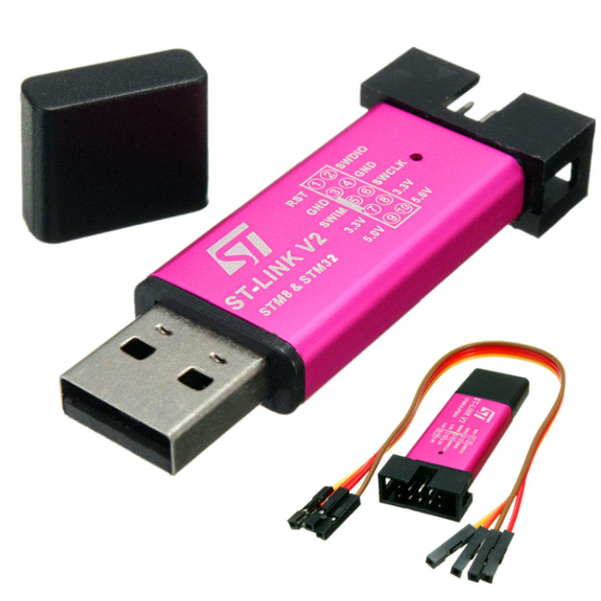 Hailege STM32F103C8T6 STM8 STM32 ST-Link V2 Emulator Downloader Programmer with Dupont Wires