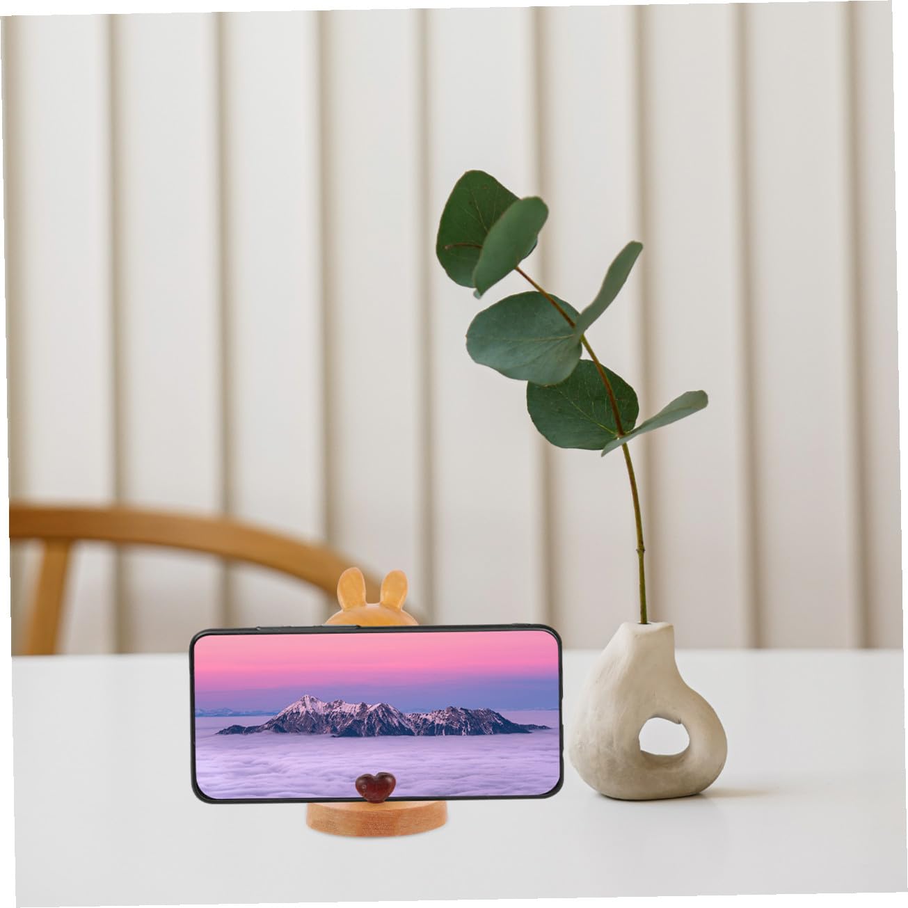 Hemobllo 3pezzi Supporto Telefonico Legno Forma Di Coniglio Stabile e Portatile Per Smartphone e Tablet Decorazione Da Scrivania Per Adulti Per e Compleanni