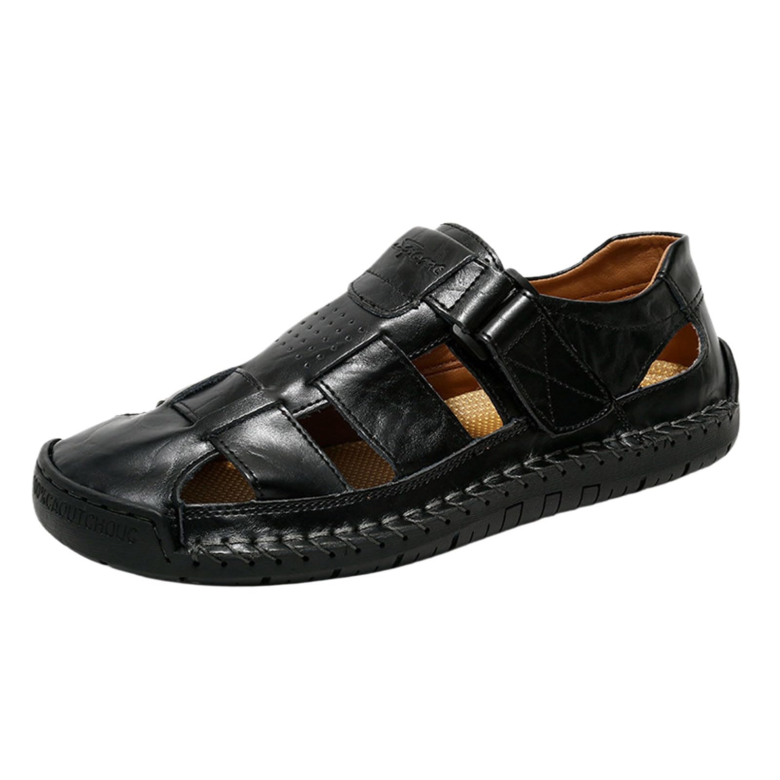 Sandales Homme Mules Compensées avec Strass Fermeture Élastique Réglable pour Piscine Plage Sabot Orthopédique Confortables