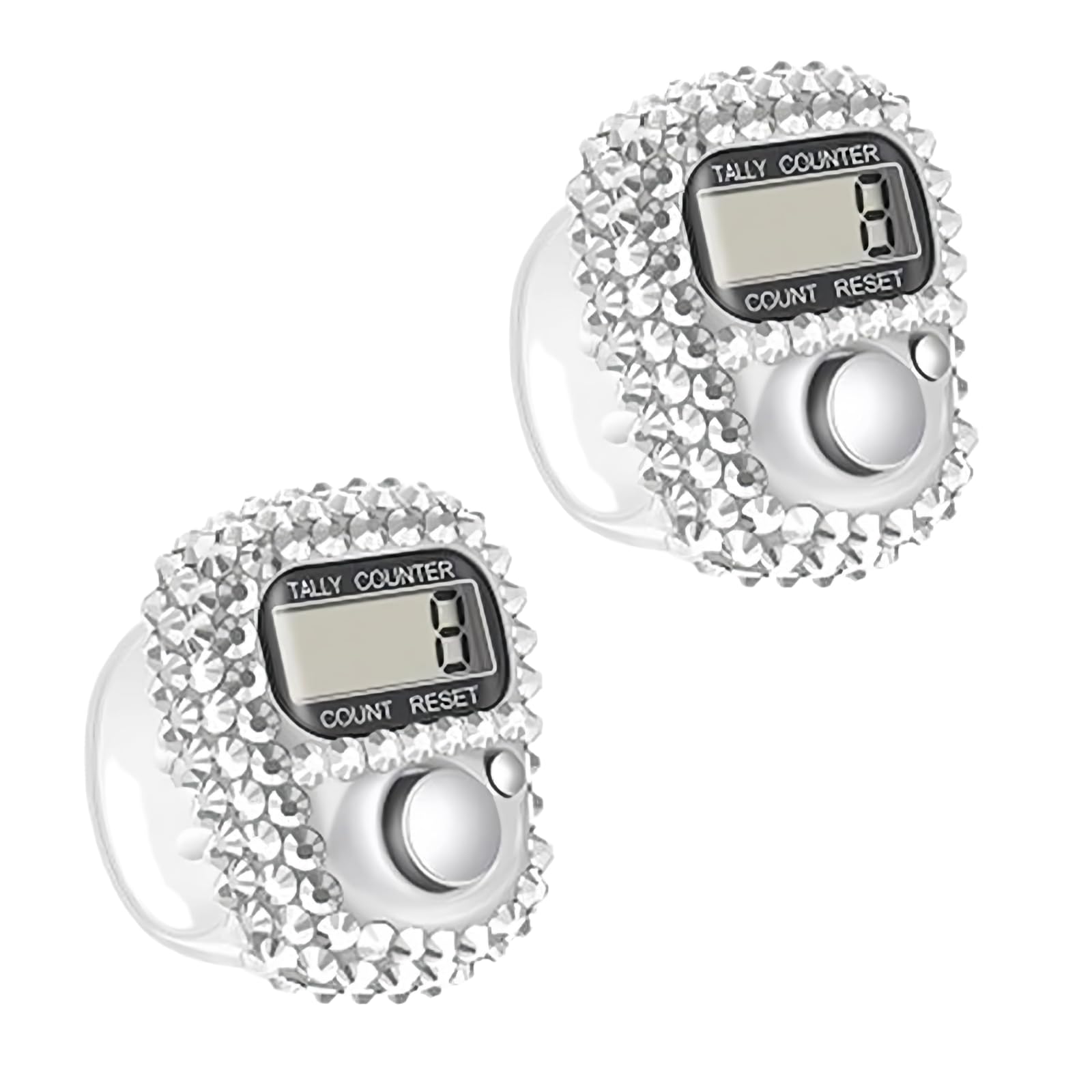 2 contadores electrónicos de contador de dedos, práctico contador de conteo de pantalla digital portátil, mini contador de vueltas reajustable para accesorios de conteo de artículos de golf