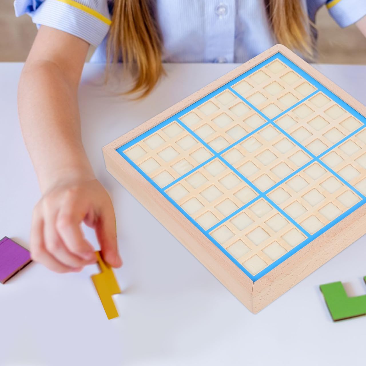 Toyvian Jeu De Société Sudoku en Bois 22.50 Cm Puzzle Educatif pour Enfants Formation Raisonnement Logique Et Créativité Développement Intellectuel