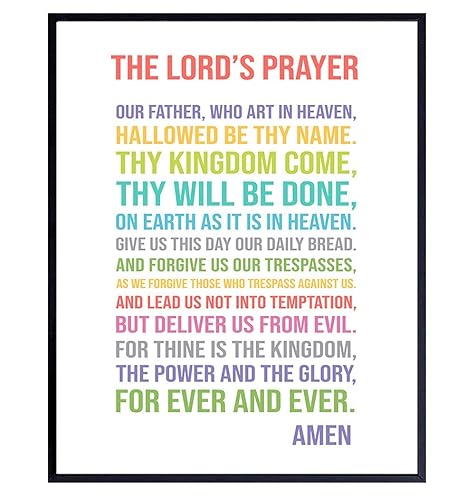 Lords Prayer Wall Art - Catholic Gifts - Christian Gifts for Women, Men, Kids - Religious Wall Decor - Bible Verse Wall Art - God Wall Decor -