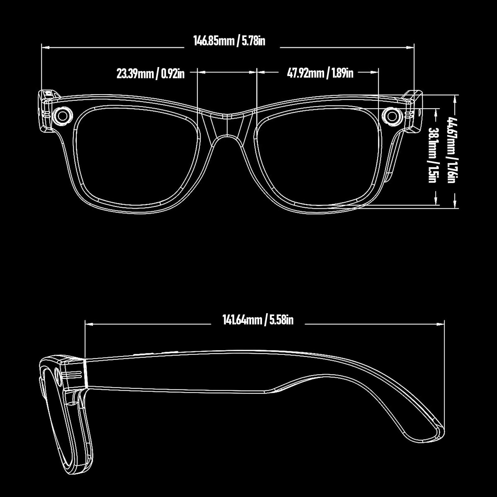 Denash Gafas Inteligentes de IA con Cámara, Gafas de Grabación de Video 4k Portátiles, Traducción en Tiempo Real Gafas Inteligentes Bluetooth para Viajar, Al Aire Libre