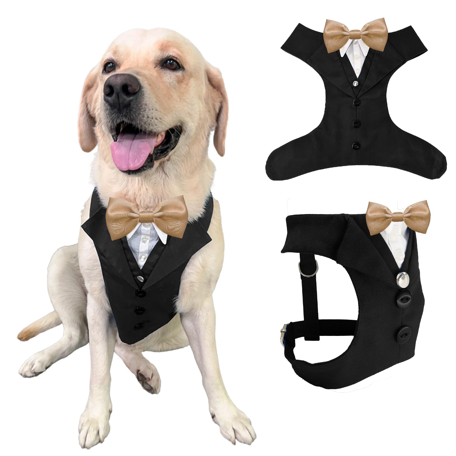 AVERYDAY Dog Tuxedo for Wedding Outfit, Dog Suit and Tie Costumes for Birthday, Halloween, Cosplay, Christmas Party, Pet Formal Wear with Bowtie, Tux