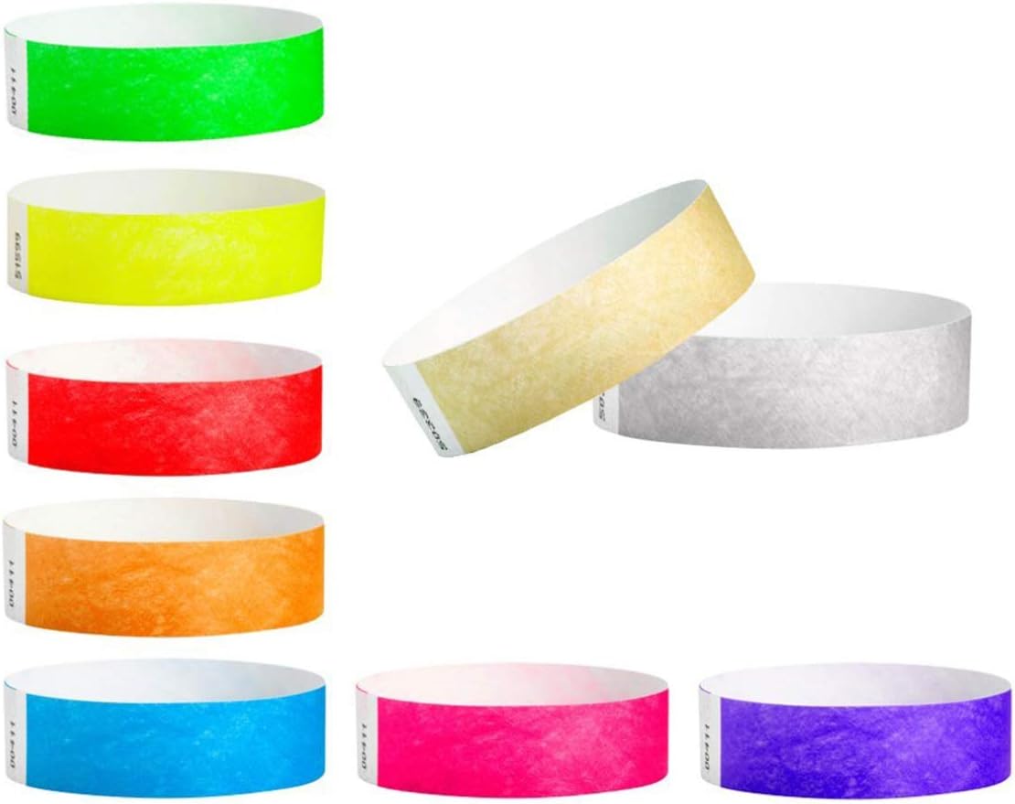 WristCo Tyvek Wristbands Color Variety Pack - 900 Count ¾” x 10”- Waterproof Recyclable Comfortable Tear Resistant Paper Bracelets Wrist Bands for Events Concert Festival Admission Party | 9 Colors