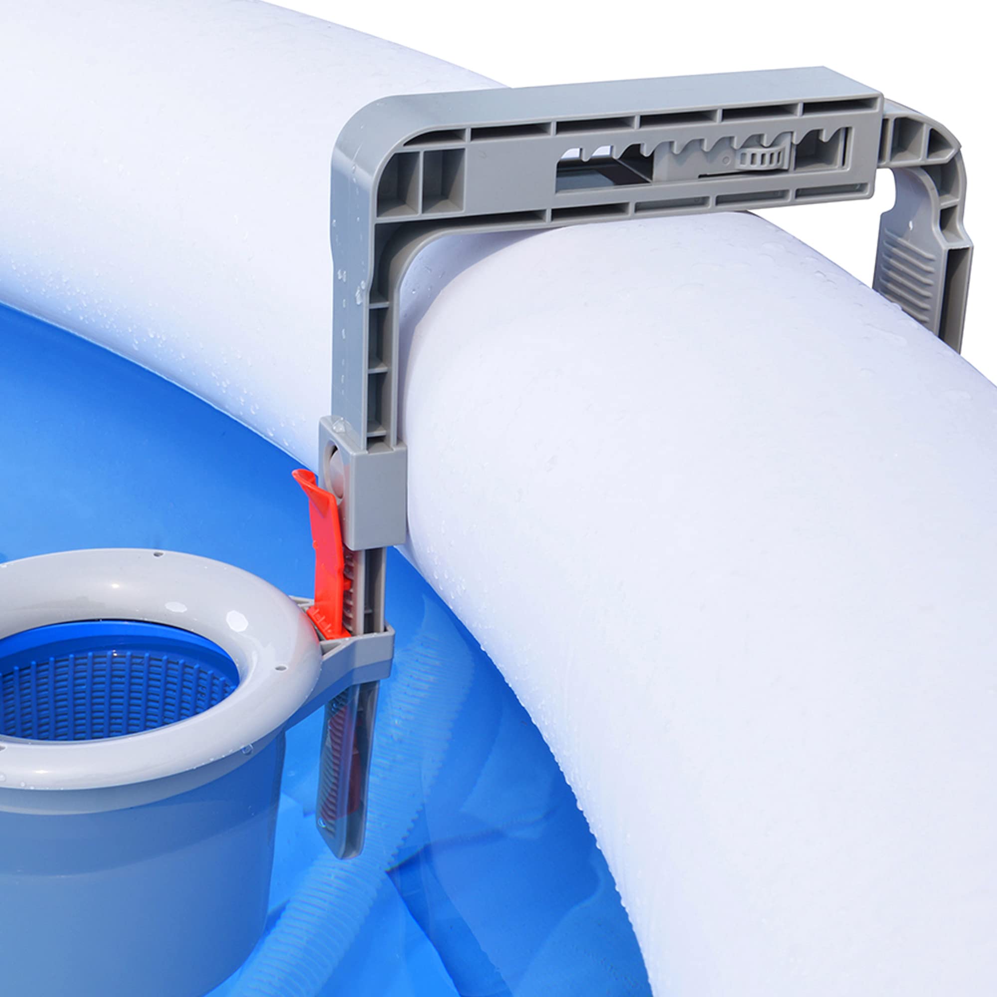 your GEAR Skimmer Duo - Pool Einhängeskimmer Oberflächenskimmer für alle Becken mit Luftring oder Stahlrahmen geeignet - inklusive Schraub-Adapter für Intex Pools