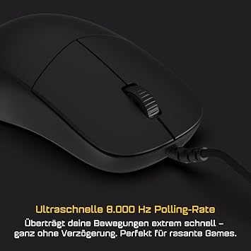 ENDGAME GEAR XM2 8K V2 USB Optical Gaming Mouse – 8000Hz Polling Rate, PixArt PAW3950 Sensor, Kailh GX Switches, Hybrid Skates, 51.5g Ultra-Lightweight – Black