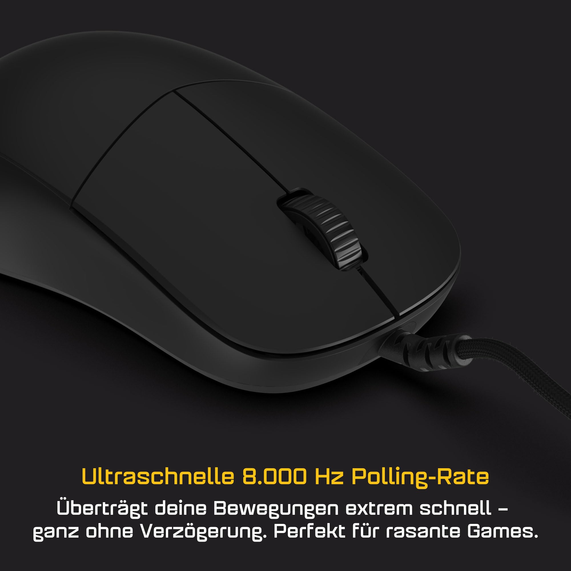 ENDGAME GEAR XM2 8k v2 Gaming Maus Schwarz – 30K DPI Optischer Sensor, 8000Hz Polling, Claw-Grip Design für mittlere bis größe Hände, leicht (51,5g)