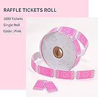 Vista 3 de L LIKED Rollo de Boletos de Rifa Smile, Cada Boleto 1''x2'', para Eventos, Entrada, Recompensa de Clase, Recaudación de Fondos y Premios, 1000 Rosa