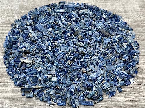 Image of 2 oz Lot Natural Blue Kyanite Semi Blue KyaniteTumbled Gemstone Chips, Crushed Mini Crystals, Undrilled Crystal Chips (Blue Kyanite)