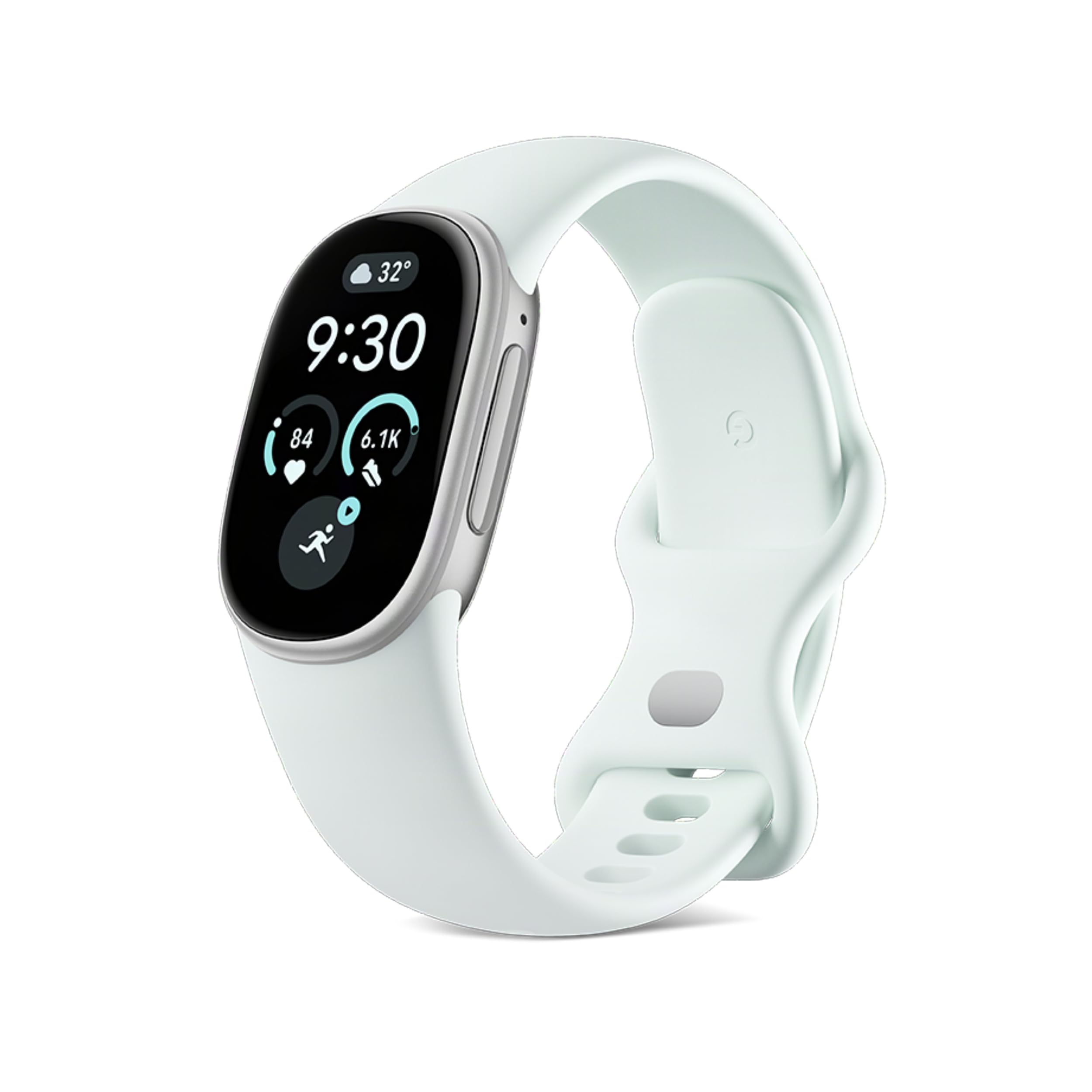 Fitbit Edge by Google - Polished Silver case/Fog Active band