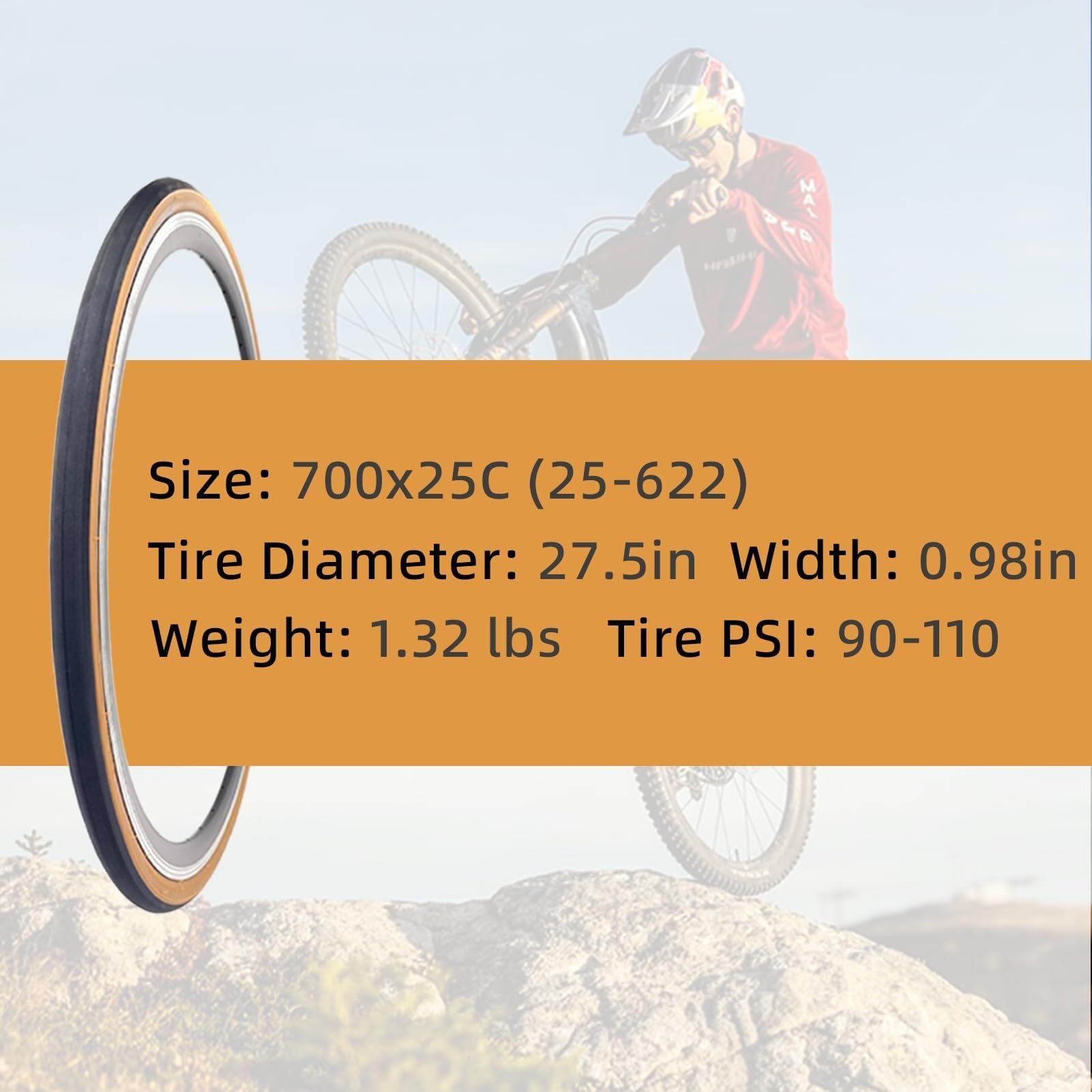 2 Pezzi 700x25C/700x28C Pneumatici Pieghevoli for Bici da Strada e Camere d'Aria | Protezione Antiforatura 60 TPI, Accessorio di Ricambio for Bicicletta for MTB, Città e Pendolari(700x25c)