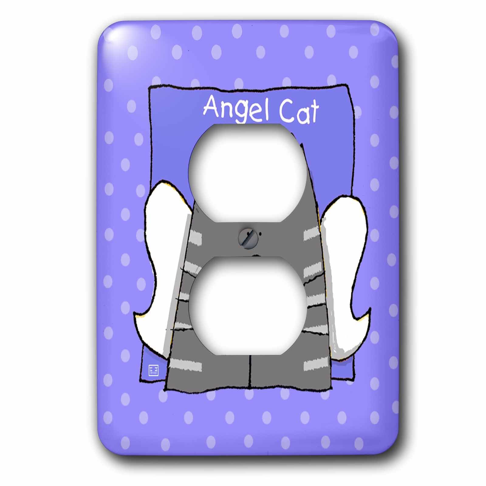 Cubierta de salida 3dRose gato gris ángel memorial