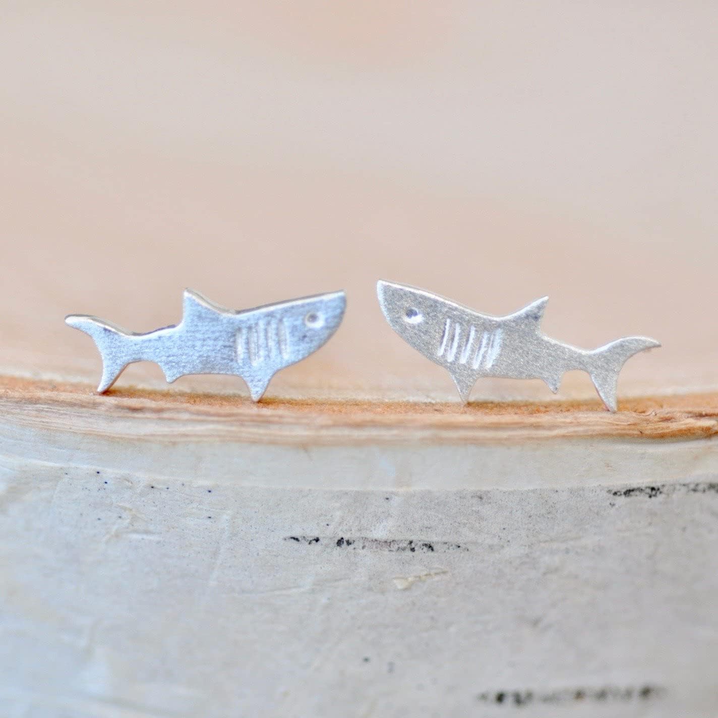 Shark Stud Earrings in Sterling Silver - Jamber Jewels - Image 3