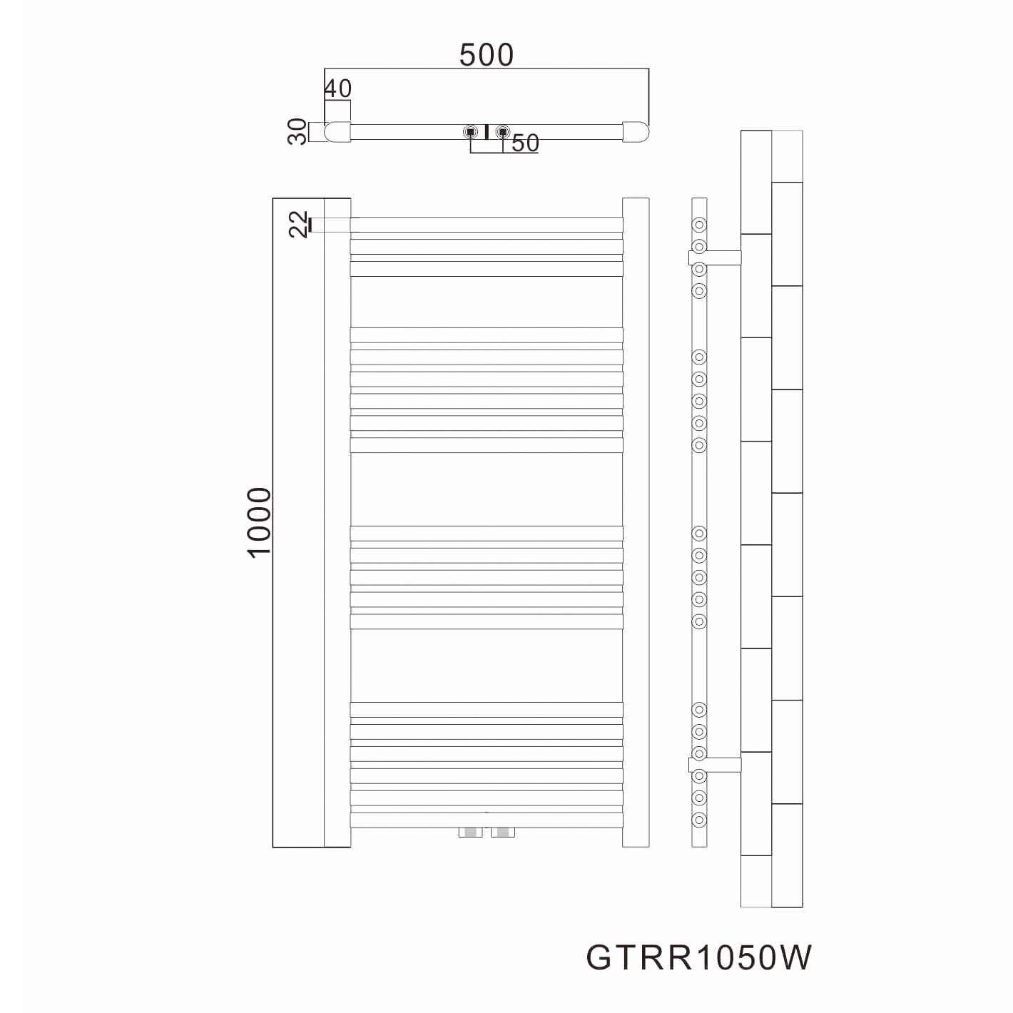 SONNI Grzejnik łazienkowy 1600 x 500 mm suszarka na ręczniki biały 448 W Design ogrzewacz do ręczników, przyłącze środkowe z białym termostatem multiblokowym