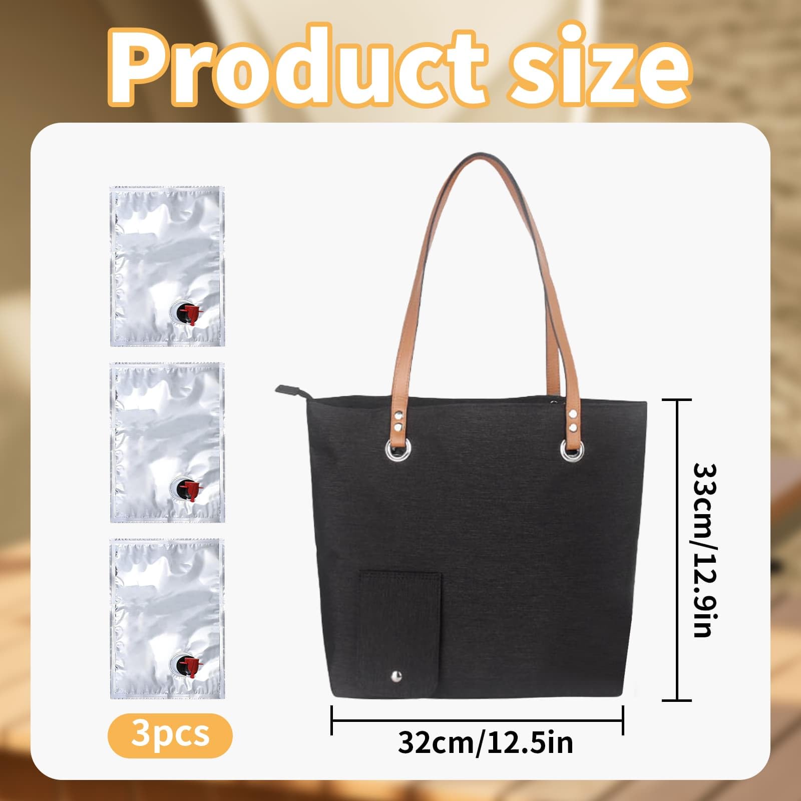 DYUEE Tote Bag Purse with Hidden Spout, Beach Tote Bag with 3 Bladder Bag Hidden Insulated Compartment - Image 2
