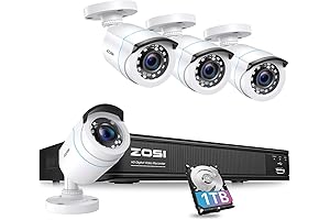 ZOSI 5MP-Lite 1080p Security Camera System with AI Human Vehicle Detection