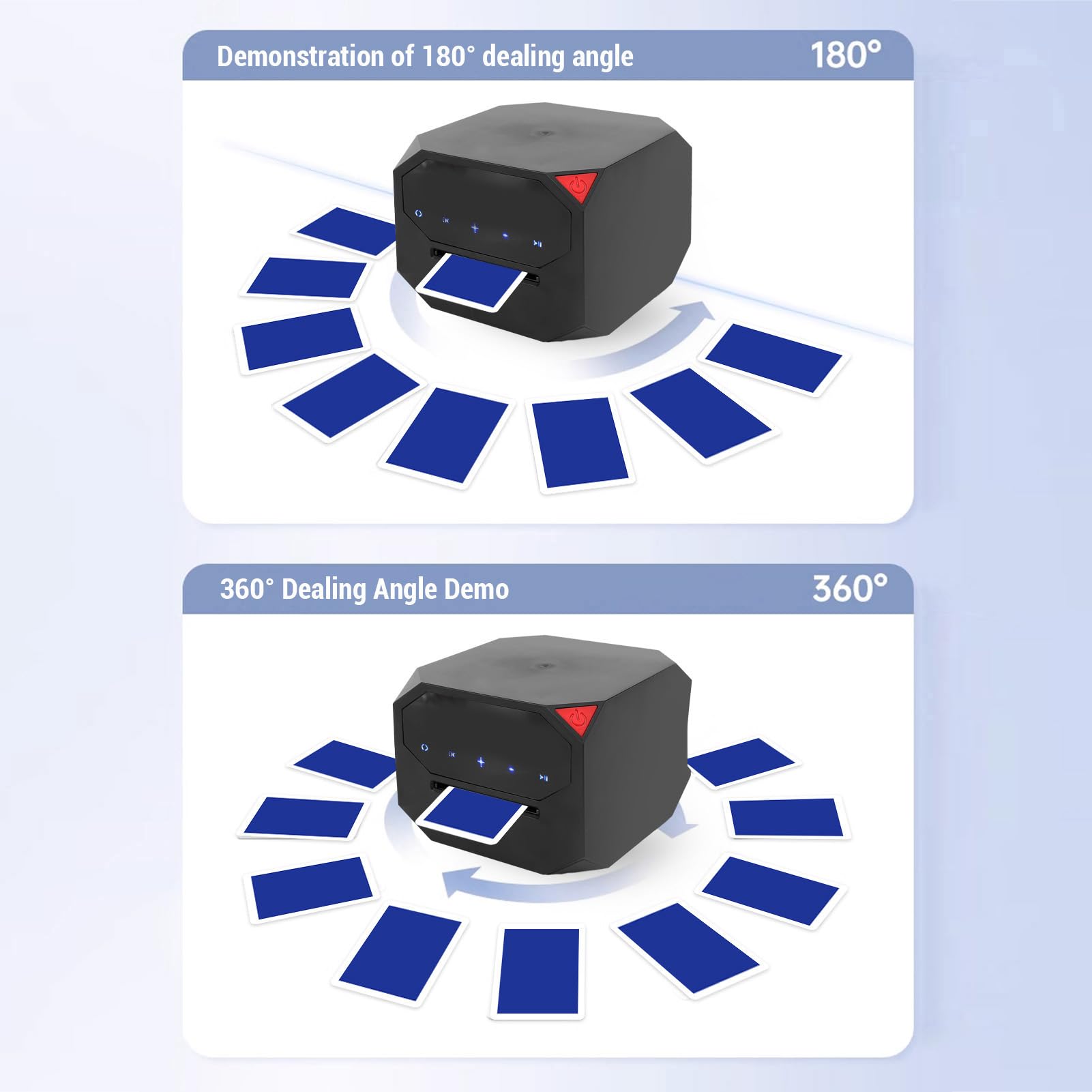 Luocute Máquina Automática de Repartidor de Cartas, Barajado y Distribuidor de Cartas 2 en 1 con Batería de 2500 MAh, para Póquer Phase10 Texas Blackjack y Juegos en Casa