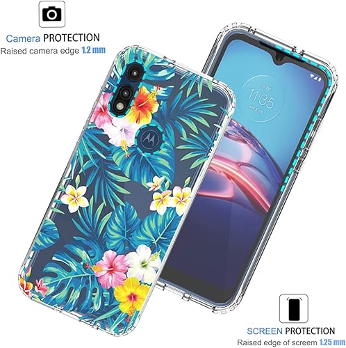 Miniatura 2 de Funda para Moto E 2020, Motorola E 2020 para niñas, bonita funda floral de TPU transparente a prueba de golpes, funda protectora para Motorola Moto