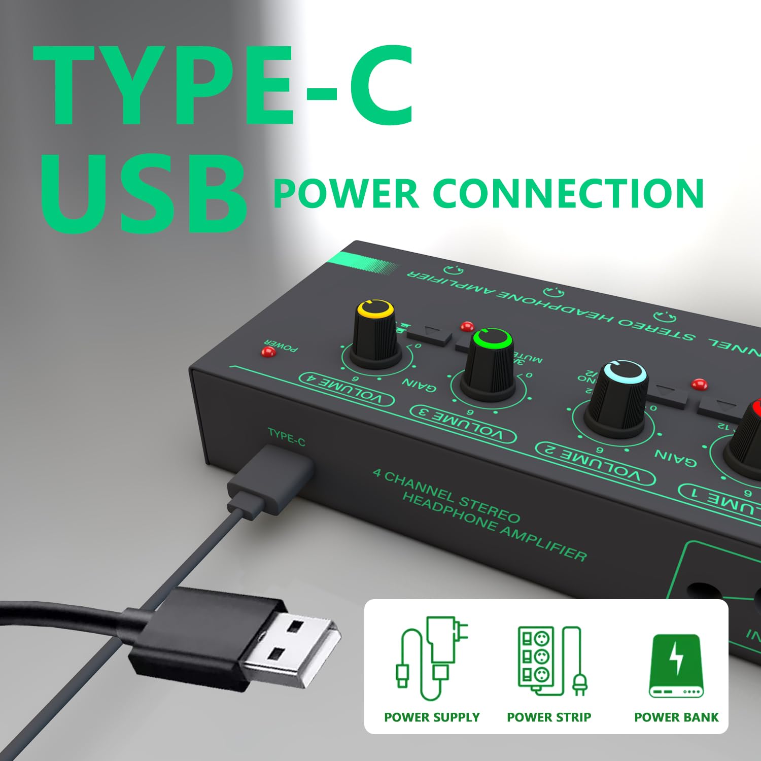 Mikser dźwięku, GAX-PX600 Nowy 6-kanałowy wzmacniacz liniowy o bardzo niskim poziomie szumów Minimikser stereofoniczny Audio zasilany przez USB(Green)