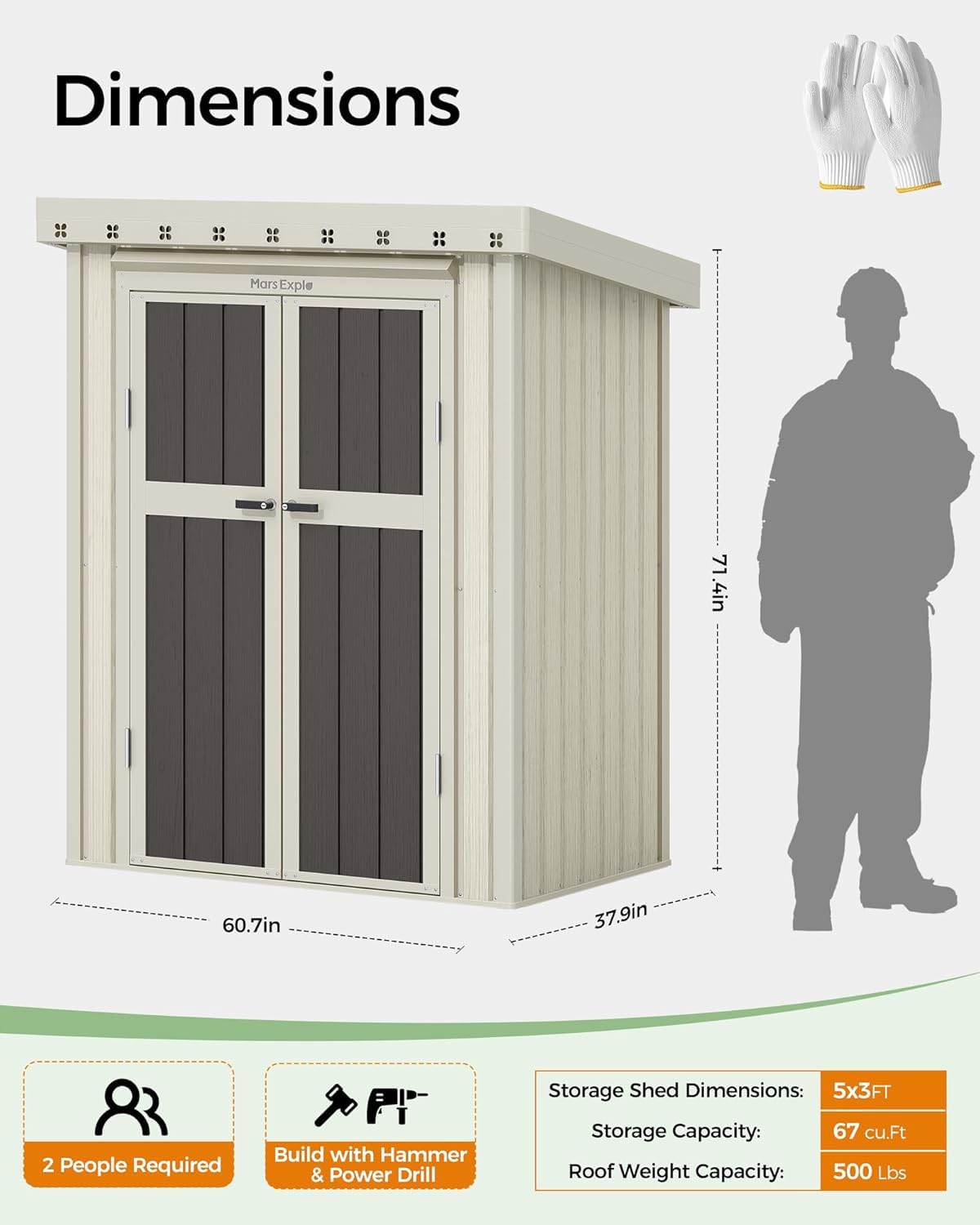 Snapklik.com : Mars Explo 5X3 FT Metal Garden Sheds & Outdoor Storage