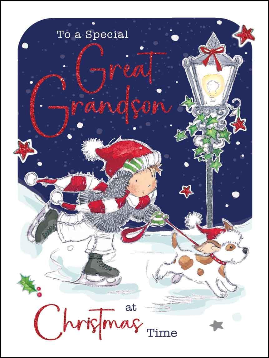 PMPrinted Great Grandson First Christmas Card - Personalised Baby Boys - View #10