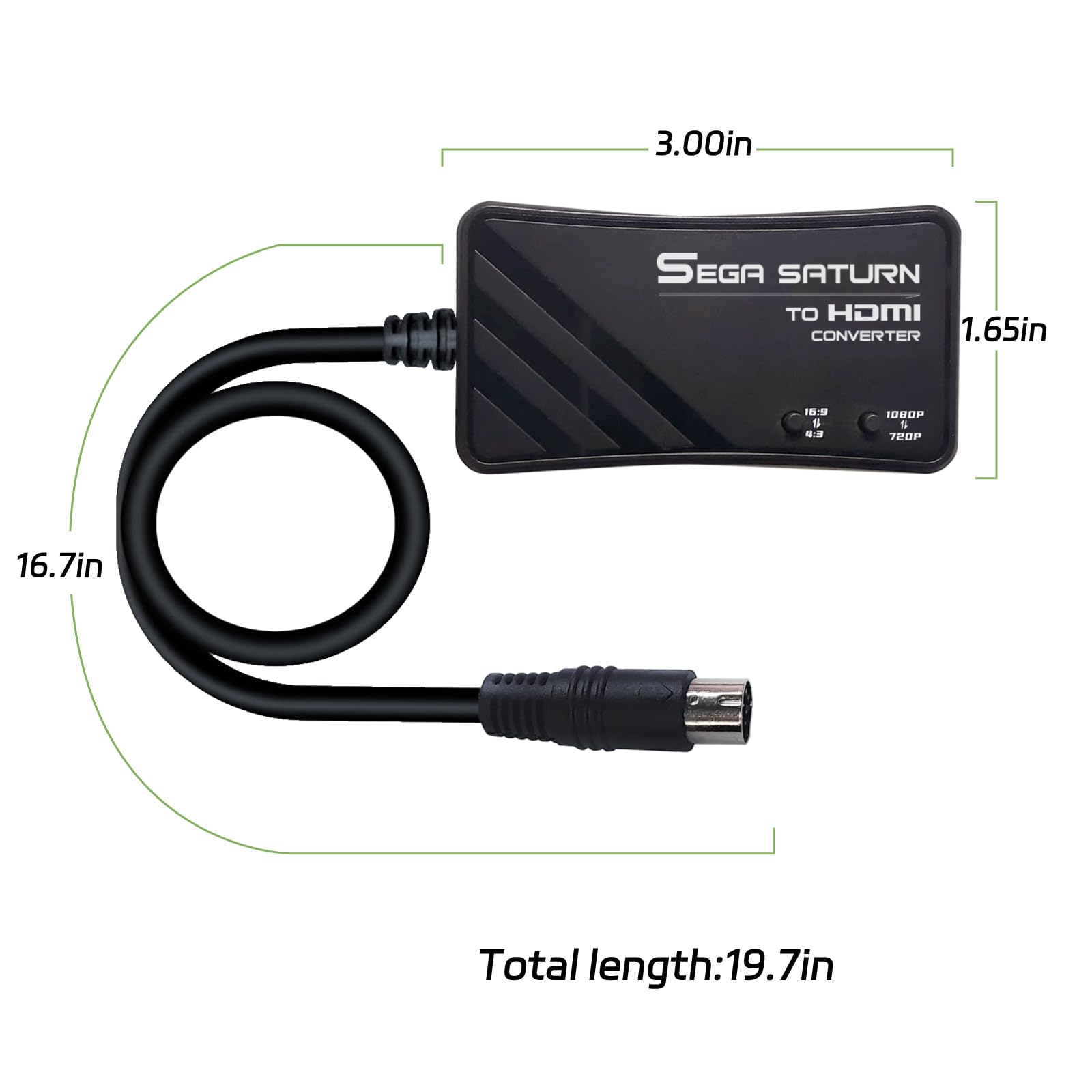 RGB21 → HDMI 変換アダプターセット セガサターン用ケーブル付き サンコー、スーファミなどを往年の名機を高画質に変換する