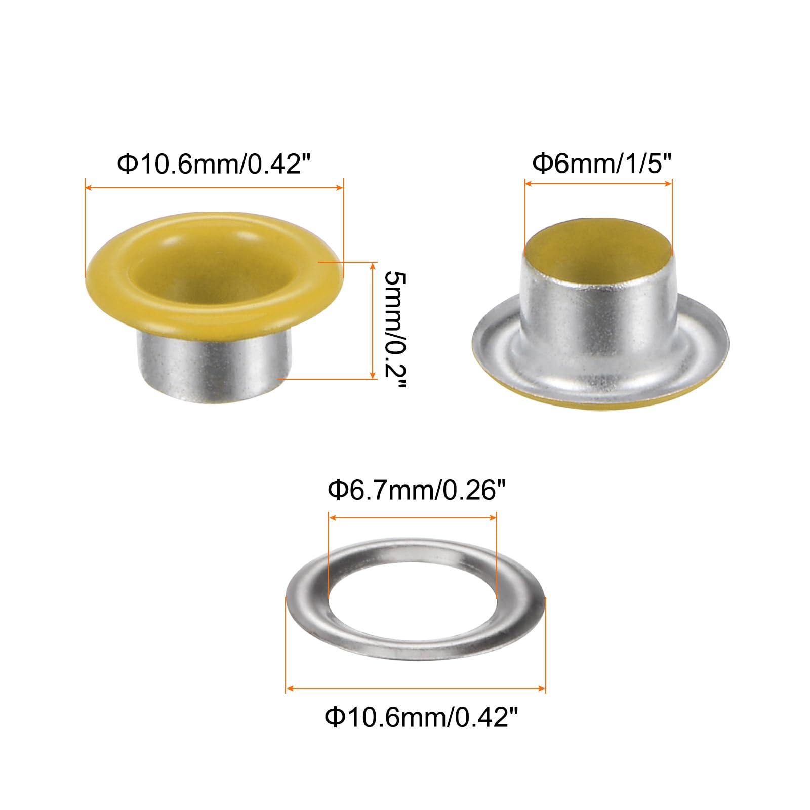 Lienzos Pequeños Ojales Colores 100 Juegos Mm Metu00e1lico