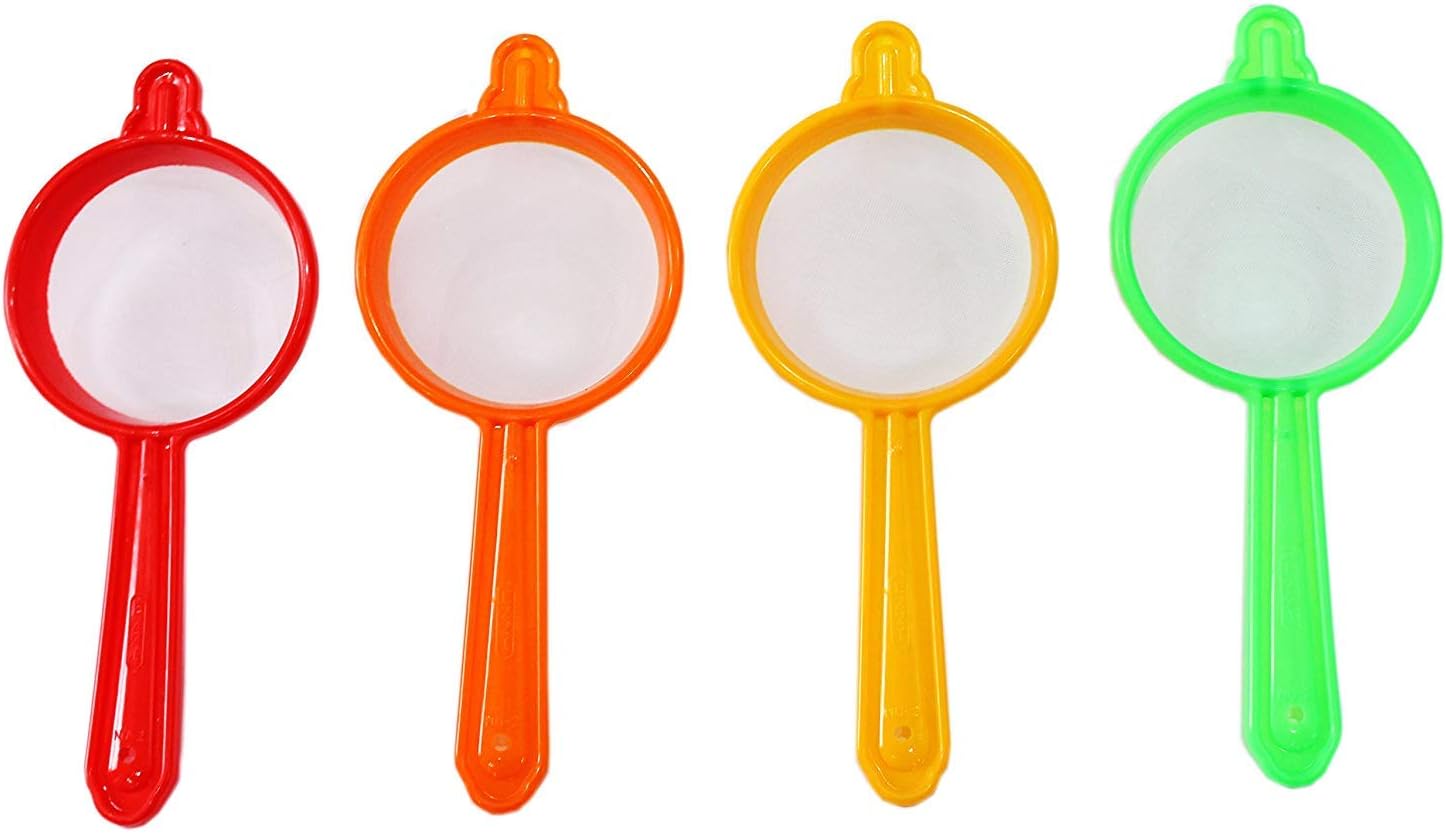 krishna krpa Plastic Tea and Coffee Strainers, Multicolour (Set of 4)