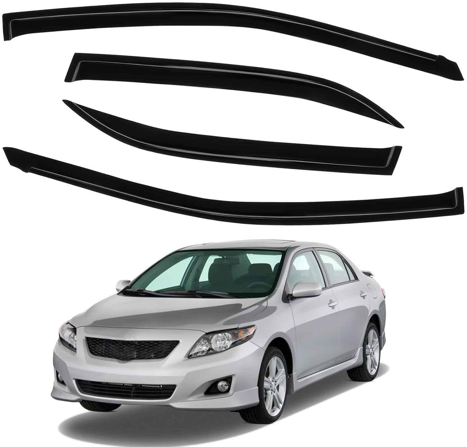 Side Window Deflectors Rain Guards Vent Window Visors for Toyota Corolla 2009-2013 Front Rear