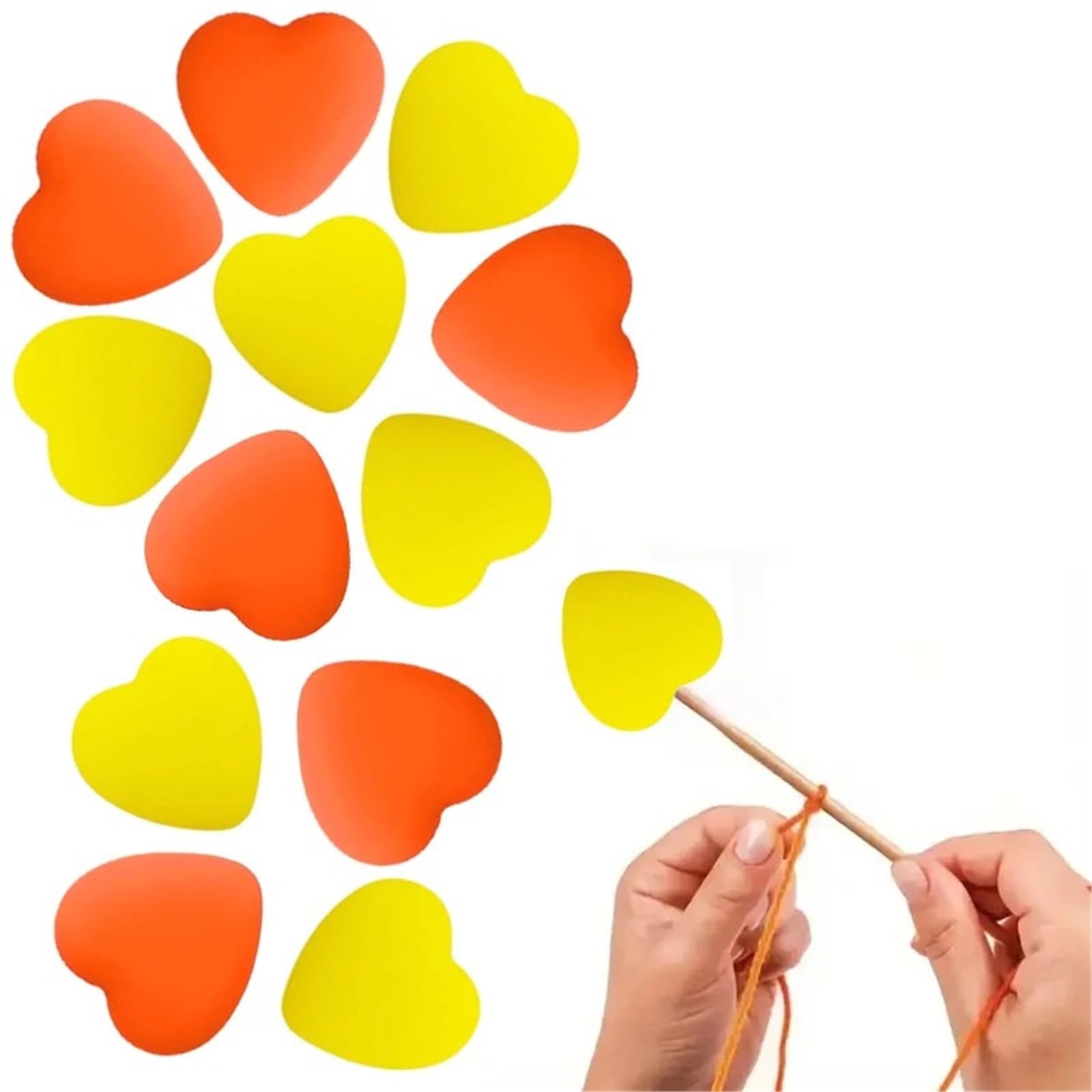 Knitting Needle Stoppers 60PCS Multicolor Heart Stitch Needle Tips Stoppers Silicone Knitting Needle End Caps Cute Knitting Needle Point Protectors(7)