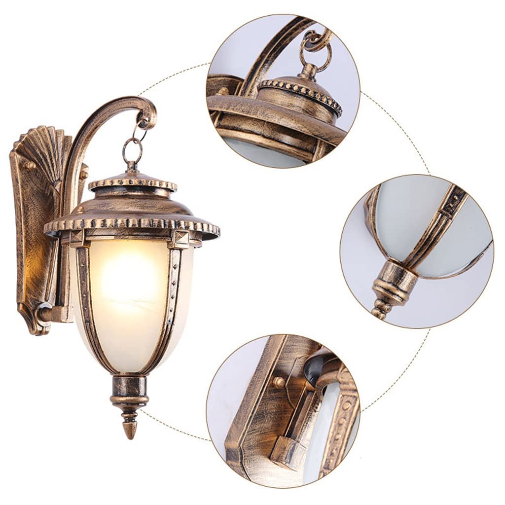 RajoNN Rétro Applique Extérieure Couloir Extérieur Cour Escaliers Terrasse Balcon Lampe Lampe D'allée Créative (Couleur : Svart, Taille : 38x19cm)