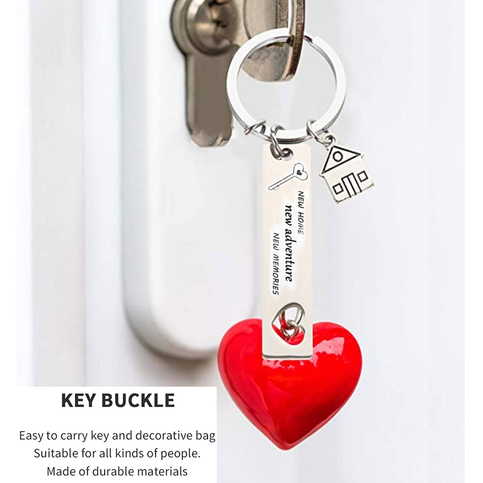 2 Portachiavi "Nuova Casa Nuove Avventure" In Acciaio Inossidabile - Regalo Inaugurazione Casa - Foto 7