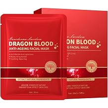 For Ganoderma Lucidum Dragons Blood Ceramides Facial Masks,Deep Moisturizing Face Mask,Face Mask Patches,Brighten Complexion 25mlx10pcs