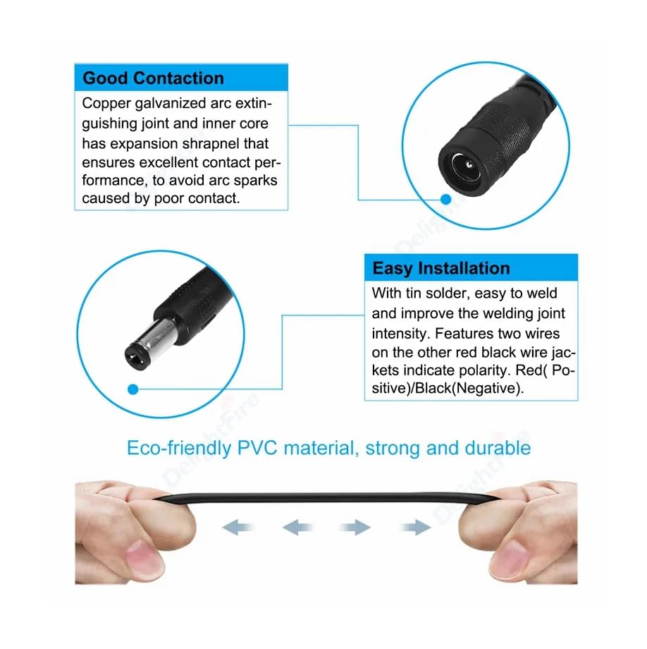 CentIoT - DC Male Jack 1 to 6 way Female Plug - Y Splitter Power Cable 3