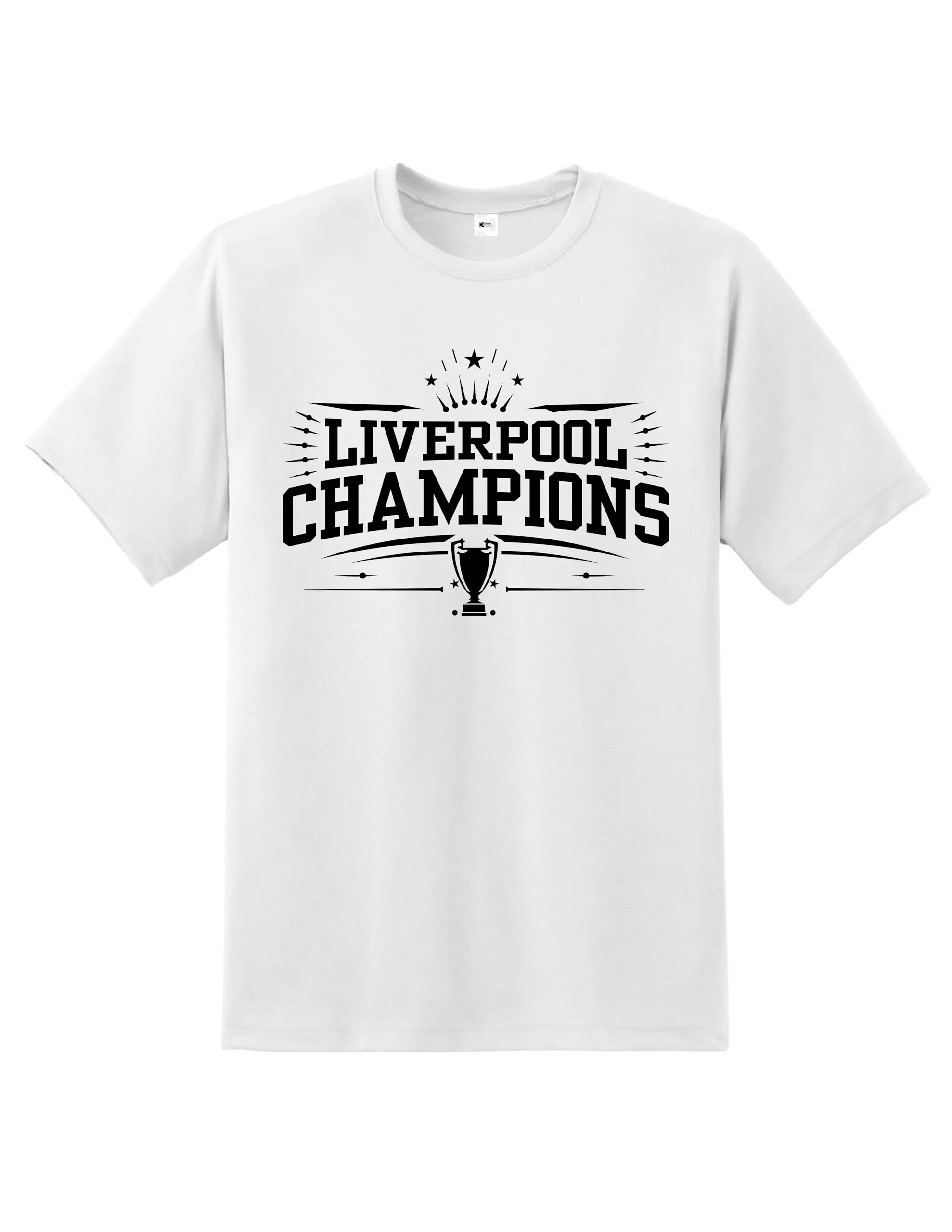 Liverpool Champions Men's T-Shirt – Premier League Winners Celebration Tee for Scousers | Quality Printed Unisex Fan for Him | Football Shirt Match Day Supporters Apparel White
