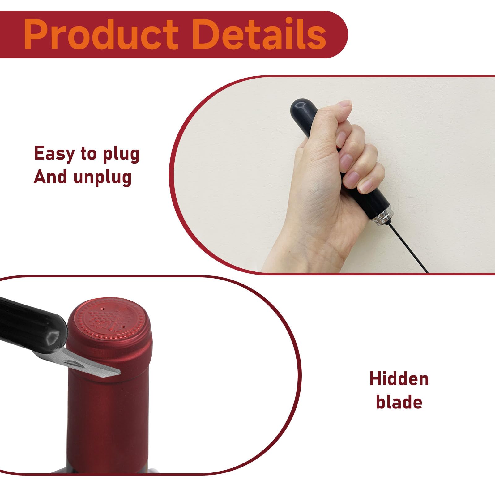 Sacacorchos Profesional de Aire a Presion, Abridor de Vino Seguro sin Romper el Corcho Sacacorchos de Aire Comprimido con Aguja de Acero Inoxidable Abrebotellas Ideal para Amantes del Vino y Regalos