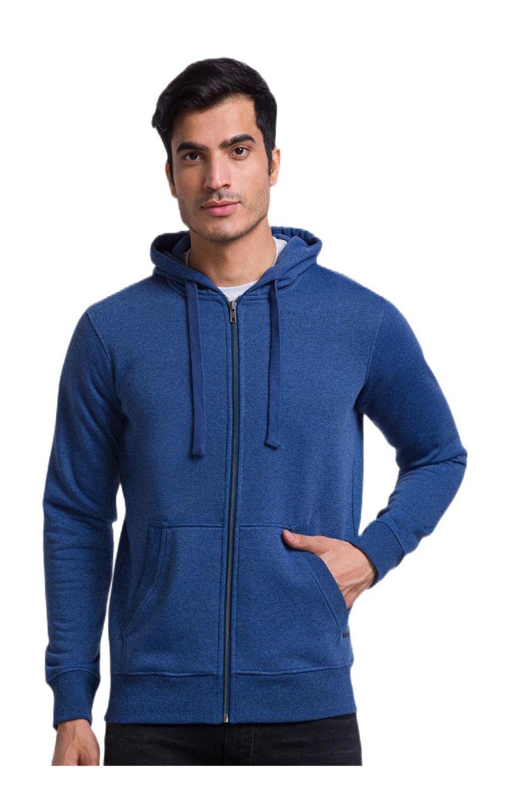 Men's Cotton Hooded Sweatshirt (XMAF00573-B7_Blue)-image-4