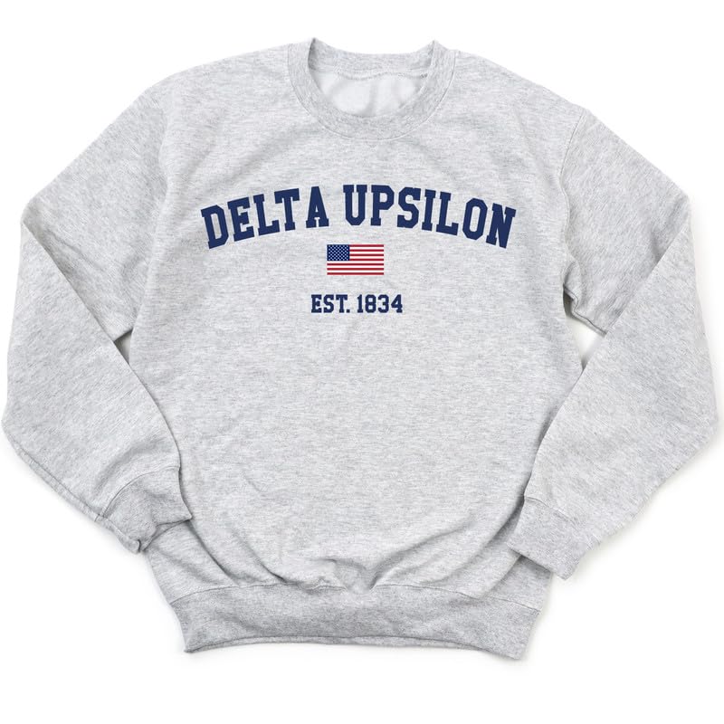 Delta Upsilon Sweatshirt - DU USA Flag Fraternity Crewneck Sweatshirt
