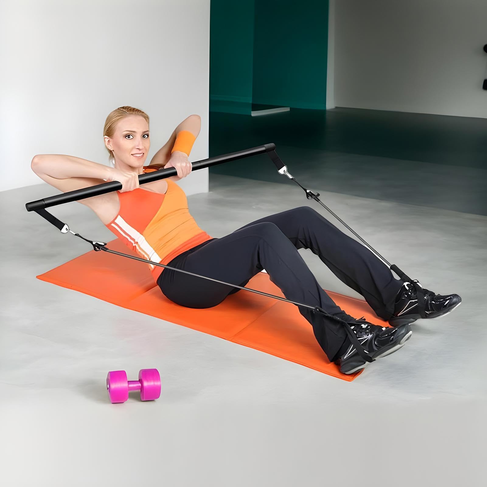 Zestaw do pilatesu dla kobiet, wielofunkcyjny, regulowany, wzmacniający trening, zestaw do jogi, pilatesu, dla siły mięśni, nóg, pośladków, bioder, talii, ramion, treningu kobiet, mężczyzn