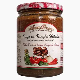 Nonna Pasqua Molho de Tomate com Cogumelo Shitake, Sugo ai Funghi, Receita Italiana Autêntica, 350g, Zero Colesterol, Ingredientes Naturais