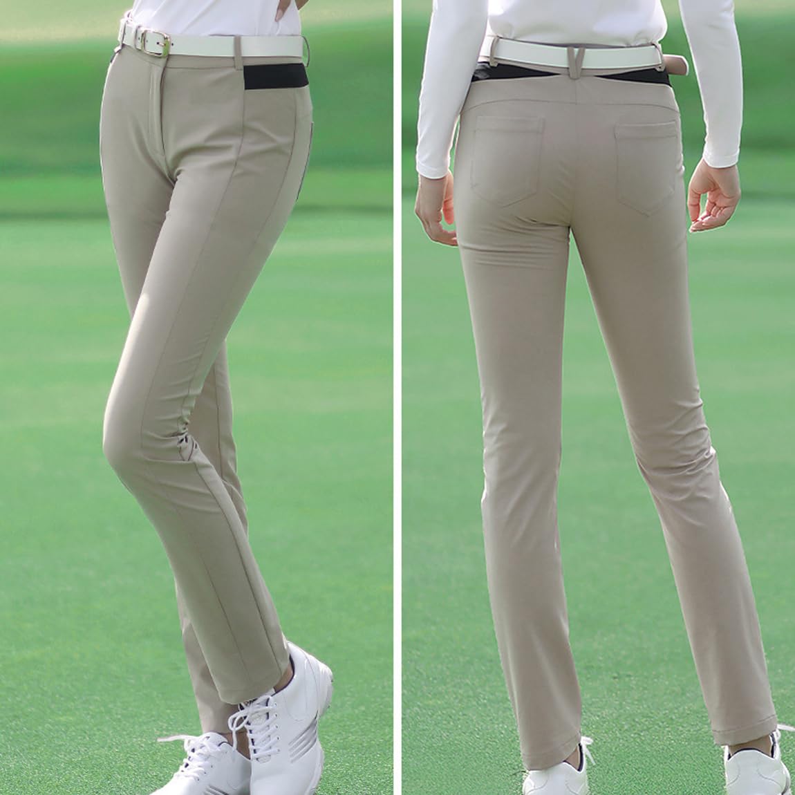 Pantaloni da Golf da Donna Autunno Inverno Alta Elasticità Sottili Spessi Caldi Pantaloni da Tennis da Donna