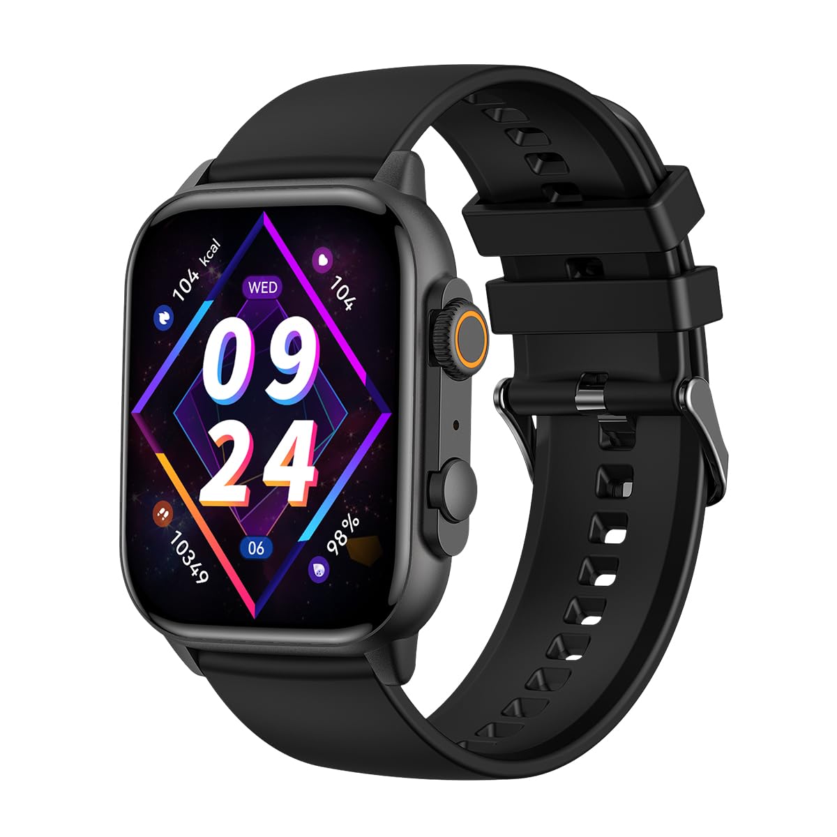 OriGen Cullinan Smart Watch for Men & Women, 1.96 AmoLed Display, AI Voice Assistant, 15 Days Battery On Standby, IP68 Water Resistant (Midnight Black)