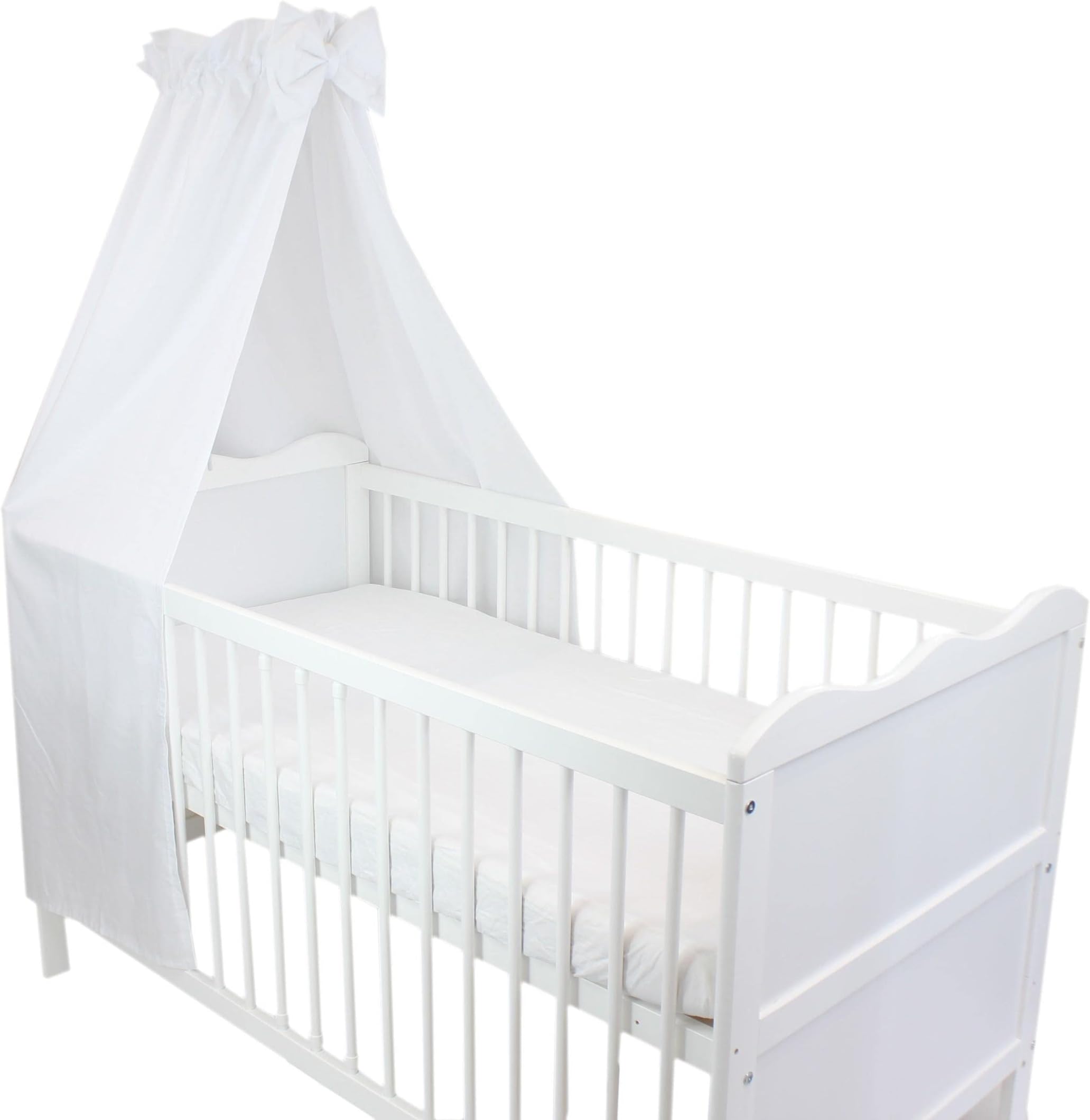 TupTam Baby Cot Canopy with Crown and Bow, White, ca. 160x240 cm